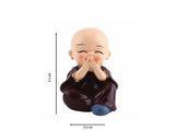 Baby Monk Buddha Set of 4 Decorative Showpiece Figurines (Multicoloured)