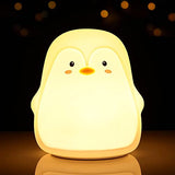 Night Light for Kids, Penguin Nursery Soft Silicon Lights with Battery, 7 Color Table Lamp,Room Decor, USB Rechargeable, Gifts for Kids