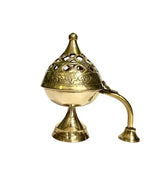 Brass Dhoop Diya Kapoor Arti Holder Stand for Festivals Weddings Pooja with Cut Work