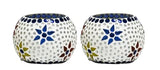 Mosaic Colorful Glass Candle Tealight Candle Holder 3" (Pack of 2)