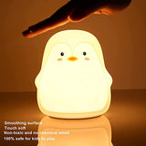 Night Light for Kids, Penguin Nursery Soft Silicon Lights with Battery, 7 Color Table Lamp,Room Decor, USB Rechargeable, Gifts for Kids
