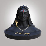 Lord Adiyogi Shiva Statue Murti for Car Dashboard Home/Office Decor, Dhyana Mudra Mahadev Shivji Idol Showpiece Decorative Indian (Black Color, Heavy Quality)