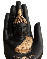 Buddha in Hand Decorative Auspicious Showpiece Figurine (Black and Gold)Buddha in Hand Decorative Auspicious Showpiece Figurine (Black and Gold)