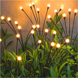 Solar 6 Led Firefly Swaying Light, Sway by Wind, Solar Outdoor Lights, Yard Patio Pathway Decoration, High Flexibility Iron Wire & Heavy Bulb Base, Warm White (Pack of 2)
