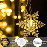 Window Lights 20 Snowflakes Curtain Fairy Light Xmas Decoration for Indoor Party Bedroom (Warm White)