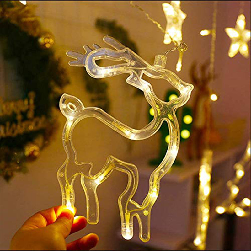 138 LED Christmas Curtain String Light with 8 Flashing Modes