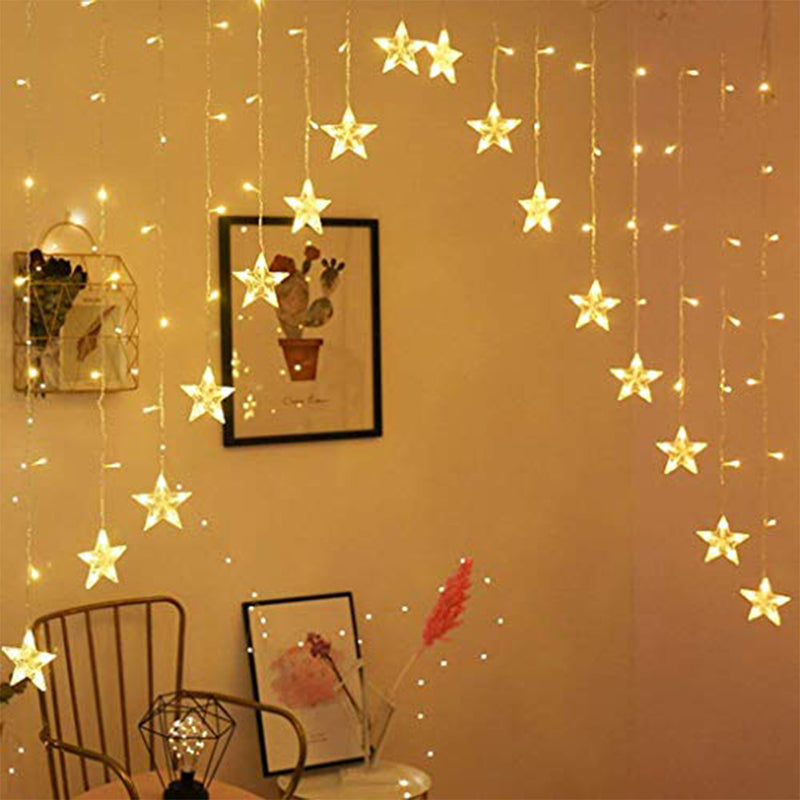 16 Stars 136 LED Curtain String Fairy Lights