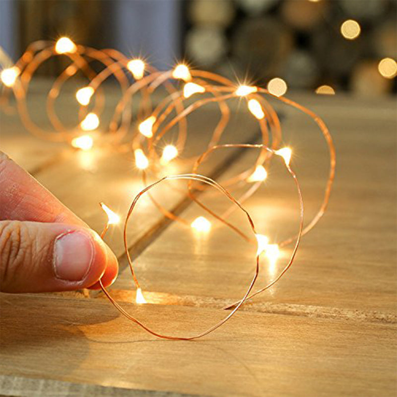 Copper String Led Light 5M 50 LED Battery AA Powered(Not Included) Wire Decorative Fairy Lights - (Warm White, 1 Unit)