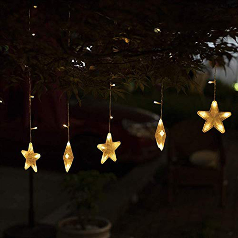 16 Stars 136 LED Curtain String Fairy Lights