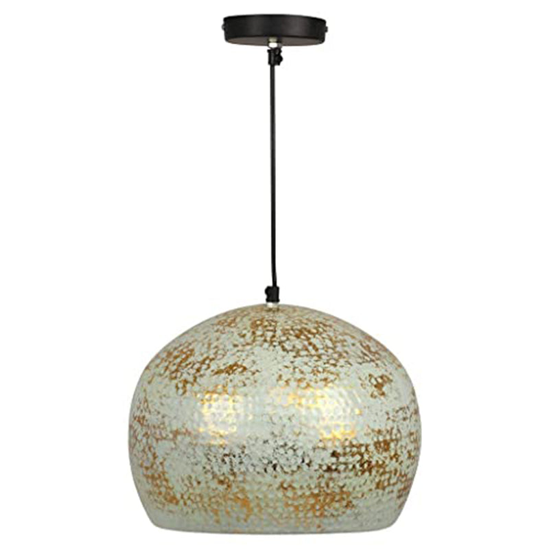 Metallic Distressed Finish Vintage Ceiling Light (White & Gold, Bulb Not Included)