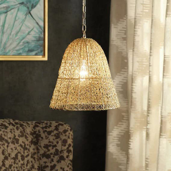 Metallic Golden Mesh Hanging Light (Bulb Not Included)