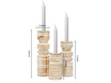 Set of 3 Tall Pillar Candle Holders