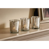 Silver Mercury Glass Tea-Light Candle Holder (Pack of 6)