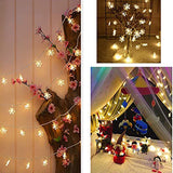 Christmas Snowflake Lights AC Powered Waterproof 16 LED 3M Garden Fairy Lights for Christmas Festival Home Party Decoration