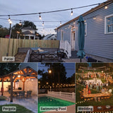19FT 10 LED Solar String Lights Outdoor - Patio Lights with 4 Lighting Mode, USB & Solar Powered Outdoor String Lights Decorative, IP65 Waterproof String Lights for Outside Garden Yard Balcony