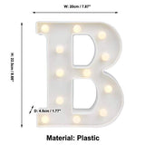 Battery Powered LED Marquee Letter Lights, Warm White, B Shape