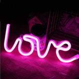 Love Neon Signs Light LED Neon Art Decorative Lights Wall Decor for Bedroom, House, Bar, Pub, Hotel, Beach, Recreational (Pink)