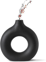 Black Donut Ceramic Vase