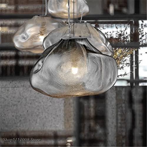 Luxury Blast Melted Glass Pendant Light with E27 Holder…