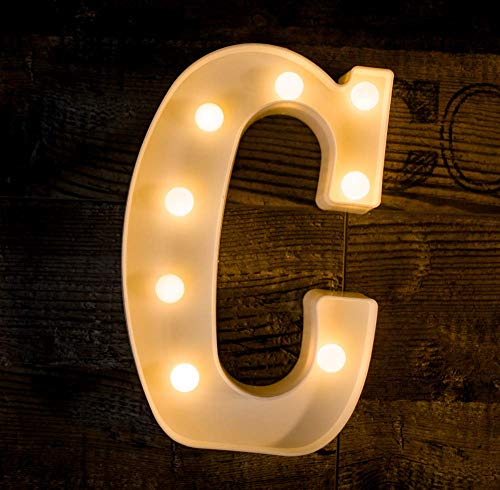 Battery Powered LED Marquee Letter Lights, Warm White, C Shape…