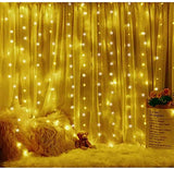 300Led Window Curtain String Light 8 Lighting Modes Fairy Lights Remote Control USB Powered Waterproof Lights for Christmas Bedroom Party Wedding Home Garden Wall Decorations,(Warm White)