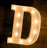 Battery Powered LED Marquee Letter Lights, Warm White, D Shape…