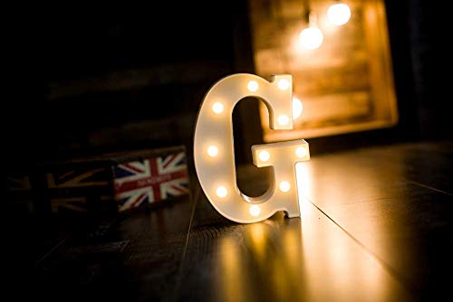 Battery Powered LED G Shape Marquee Letter Lights, Warm White…