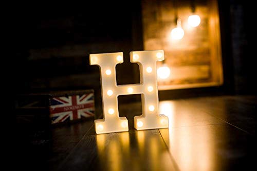 LED Marquee Letter Lights, Warm White, H Shape…