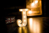 Battery Powered LED Marquee Letter Lights, Warm White, J Shape…