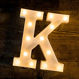 Battery Powered LED Marquee K Shape Letter Lights (Warm White)
