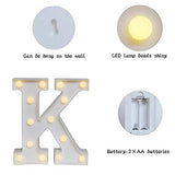 Battery Powered LED Marquee K Shape Letter Lights (Warm White)