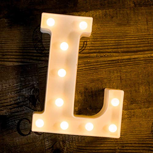 Battery Powered LED Marquee L Shape Letter Lights (Warm White)