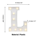 Battery Powered LED Marquee L Shape Letter Lights (Warm White)