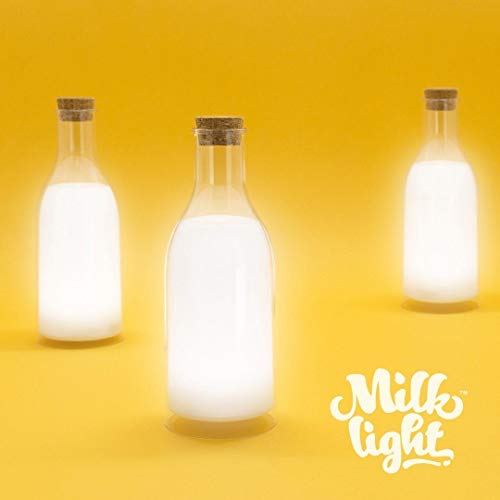 Unique USB Beautiful DIY Message LED Milk Bottle Desktop Sleeping Night Light with Temporary Marker and USB Charger (2 Pack)
