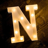 Battery Powered LED Marquee N Shape Letter Lights (Warm White)