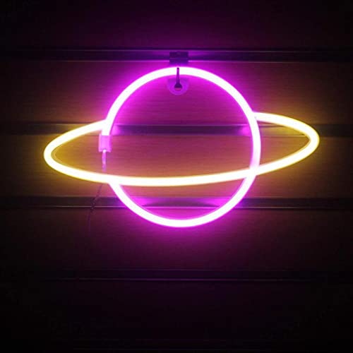 Planet Neon Signs Light Led Neon Art Decorative Lights Wall Decor For –  Quace