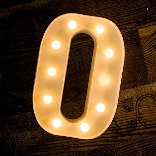 Battery Powered LED Marquee O Shape Letter Lights (Warm White)