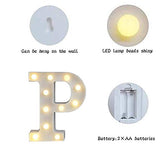 Battery Powered LED Marquee Letter Lights, Warm White, P Shape…