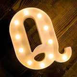 Battery Powered LED Marquee Q Shape Letter Lights (Warm White)