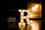 Battery Powered LED Marquee R Shape Letter Lights (Warm White)