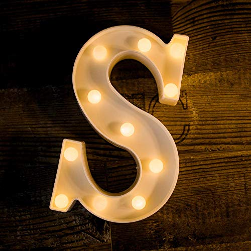 Battery Powered LED Marquee S Shape Letter Lights (Warm White)