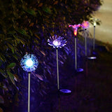 3-Pack LED Solar Powered Stake Lights for Garden, Patio, Backyard (Dandelion, Lily, Sunflower)