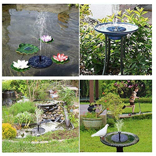 Solar Birdbath Fountain Pump, 1.4W Solar Outdoor Water Fountain Panel Kit for Bird Bath, Small Pond,Garden and Lawn (1 Unit)