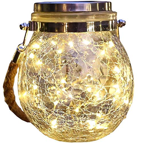 Solar Mason Jar Fairy String Lights Warm Whiteâ€¦
