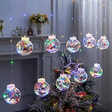 10 Santa Christmas Wish Balls 108 LED Wish Balls Window Curtain String Lights with 8 Flashing Modes Decoration for Christmas, Wedding, Party, Home, Patio Lawn (RGB)
