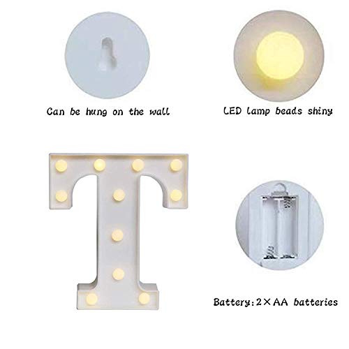 Battery Powered LED Marquee T Shape Letter Lights (Warm White)