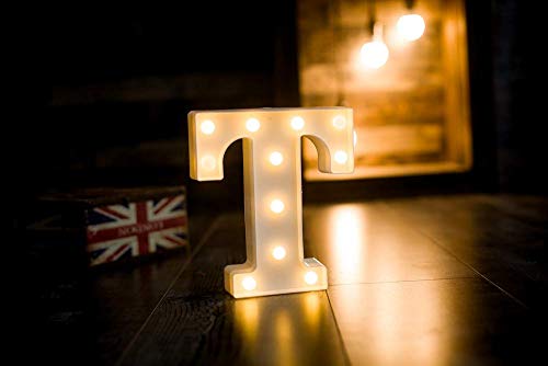 Battery Powered LED Marquee T Shape Letter Lights (Warm White)