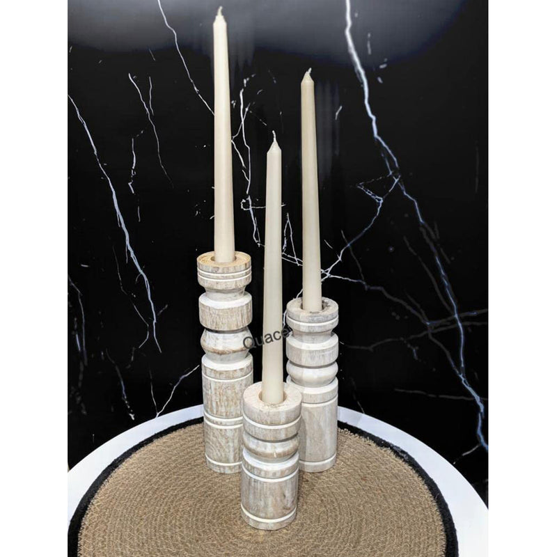 Set of 3 Tall Pillar Candle Holders