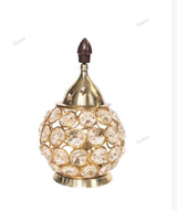 Crystal Diya Decorative Brass & Crystal Oil Lamp 5.5 Inches