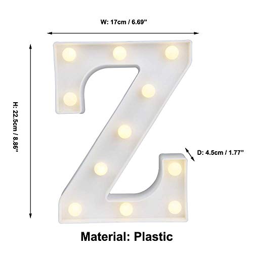 Battery Powered LED Marquee Letter Lights (Warm White, Z Shape)…